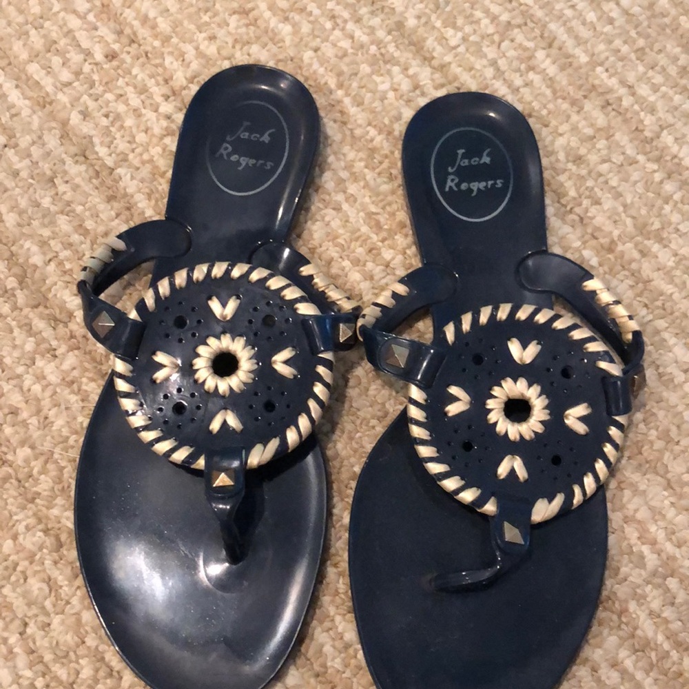 Authentic navy and gold jack rogers